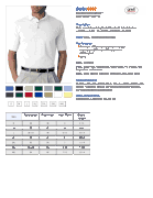 Anvil 6002 Spec Sheet Pique Polo shirt
