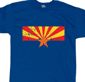 Arizona State Flag Cotton T-shirts - Made in USA w/optional custom t-shirt printing