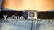Black GM Vintage Seatbelt Belt Buckle Belt - vintage buckle