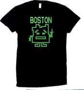 Boston - Mooninite - Bomb Scare Adult Swim - Black T-shirt