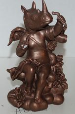 Click - Rhino In Bronze Statuette Figurine