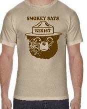 Smokey The Bear Resist Logo Tan Beige T-shirt