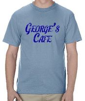 George's Cafe Slate Blue T-shirt Los Feliz Restaurant T-shirts
