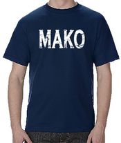 Mako Sushi Navy Blue T-shirt Los Feliz Restaurant T-shirts