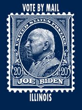 Illinois Joe Biden Vote by Mail Stamp Design T-shirt 2020