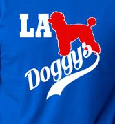 Preview this LA Doggys Poodle Design on different color t-shirts