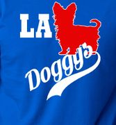 Preview this LA Doggys Yorkshire Terrier design on different color t-shirts