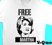 Free Martha High Contrast Black Print on White T-shirt - Ten Bucks & (with free bumper sticker)