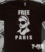 Free Paris Hi-Contrast T-shirts Silver Print on Dark Colors