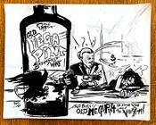 Mega Pint Breakfast Wine - Isn't Happy Hour Anytime - Johnny Depp White T-shirt