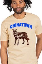 Chinatown Coyote Los Angeles Neighborhood tan t-shirt