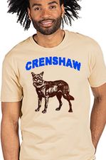 Crenshaw Coyote Los Angeles Neighborhood Tan T-shirt