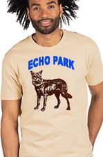 Echo Park Coyote Los Angeles Neighborhood Tan T-shirt