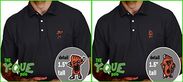 Set of Two Polo Shirts with Happy Foot and Sad Foot Embroidered Patch
