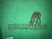 Giraffe Hollywood Sign Drawing Kelly Green T-shirt