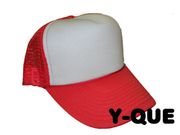 Grey Foam Red Mesh Trucker Hat
