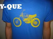 Hodaka Motorcycle - Yellow Print on Royal Blue Shirt