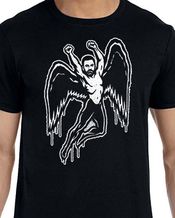 Icarus Jimmy Kimmel Angel Black T-shirt