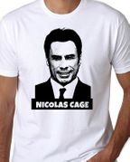 John Travolta as Nicolas Cage White T-shirt Face Off 