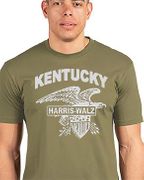 Kentucky State Harris Walz 2024 Campaign American Eagle Military Green T-shirt