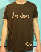 Las Vegas Disney font Brown Tan Ringer T-shirt