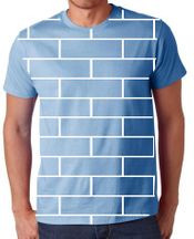 Light Blue Brick Wall Blank T-shirts Wholesale