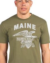 Maine State Harris Walz 2024 Campaign American Eagle Military Green T-shirt