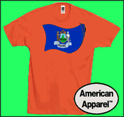 Maine State Flag Cotton T-shirt - Made in USA w optional custom t shirt printing
