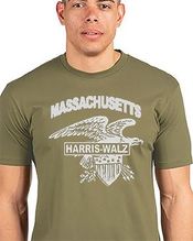 Massachusetts State Harris Walz Campaign American Eagle Military Green T-shirt