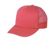 Mesh Trucker Hat Solid Color Red - Adjustable