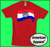 Missouri State Flag Cotton T-shirts - Made in USA w/ optional custom t-shirts printing