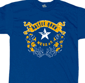 Nevada State Flag Cotton T-shirts - Made in USA w/ optional custom t shirt printing