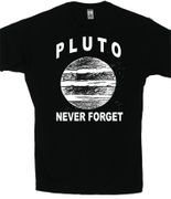 Never Forget Pluto Standard Cut T-shirt w/ glow in the dark ink