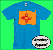 New Mexico State Flag Cotton Tee Shirts - Made in USA  w/ optional custom t shirt printing