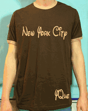 New York City Disney font Brown Tan T-shirt