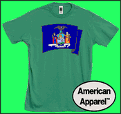 New York State Flag Cotton T-shirts - Made in USA w/ optional custom t shirt printing