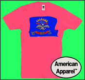 North Dakota State Flag Cotton T-shirts - Made in USA w/ optional custom t shirt printing