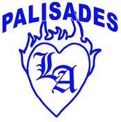 Palisades - Pacific Palisades LA Fire Burning Heart Logo White T-shirt