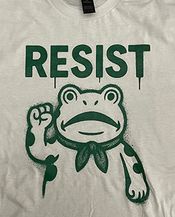 Portland Frog Resist Spray Paint White T-shirt