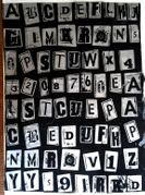 Punk Rock Fonts Raised Car Emblems decals - Ransom Note Font Lettering Magnet or Sticker