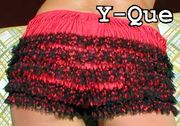 Ruffle Butt Panties Red - Black - Out of Stock