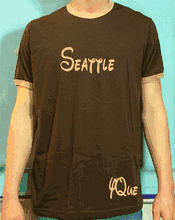 Seattle Disney font Brown Tan Ringer T-shirt