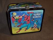 Sold -  Vintage Marvel Comics Super Hero Metal Lunchbox - As is