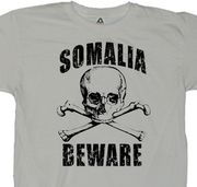 Somali Pirates Beware T-shirts Skull and Crossbones
