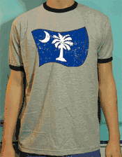 South Carolina State Flag Cotton Tee Shirts - Made in USA w/ optional t shirt printing