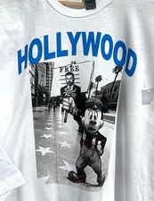 Steamboat Willie on Hollywood and Highland Free Jimmy Kimmel Protest Sign