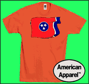 Tennessee State Flag Cotton T-shirt - Made in USA w/ optional custom t shirt printing