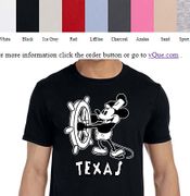 Texas Steamboat Willie T-shirts on other Color Shirts