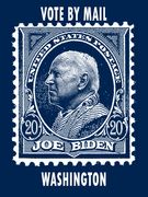 Washington State Joe Biden 2020 Political T-shirt Vote By Mail Stamp Design
