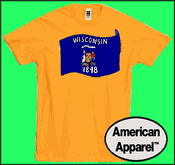 Wisconsin State Flag Cotton T-shirts - Made in USA w/ optional custom t shirt printing
